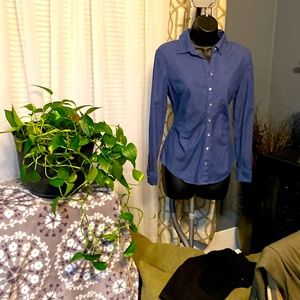 Light material Jean button blouse